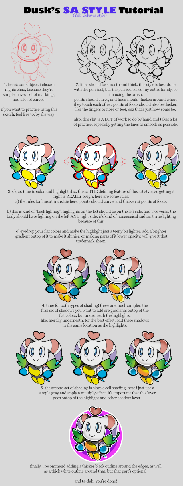 TUTORIAL: Sonic Adventure Style
a tutorial on how to emulate Yuji Uekawa's iconic Sonic Adventure art style!
Keywords: tutorial;sonic